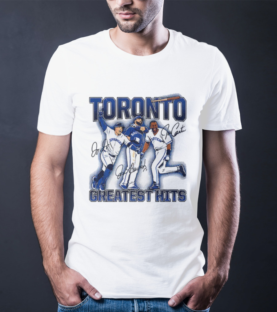 Toronto Blue Jays Joe Carter Jose Bautista George Springer Greatest Hits MLB Signatures T-Shirt