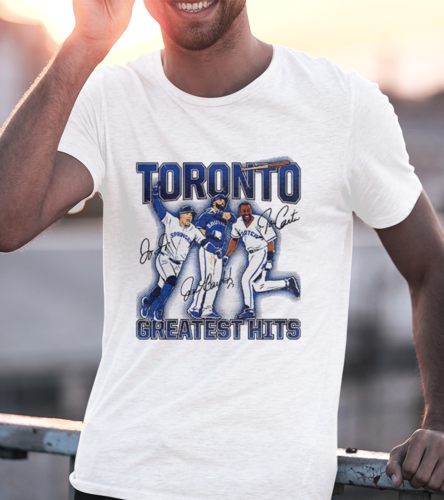 Toronto Blue Jays Joe Carter Jose Bautista George Springer Greatest Hits MLB Signatures T-Shirt