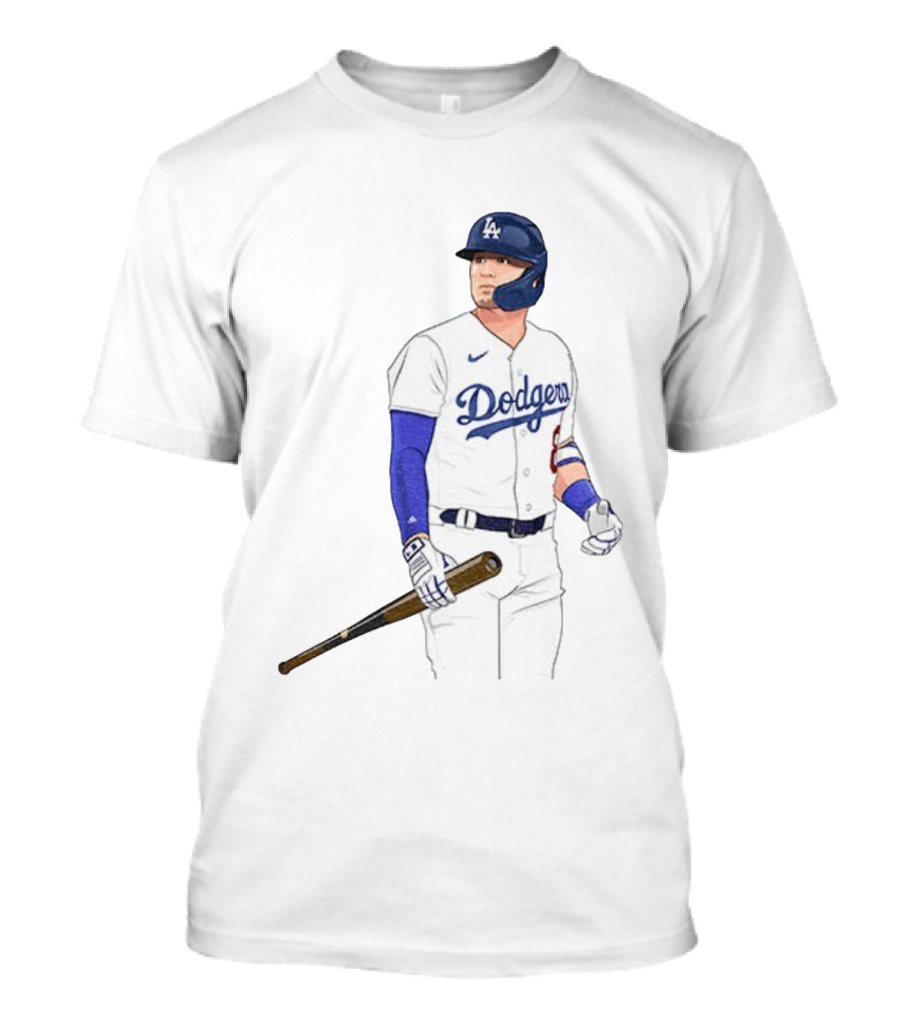 Kiké Hernández Los Angeles Dodgers #18 Baseball Player Illustration T-Shirt