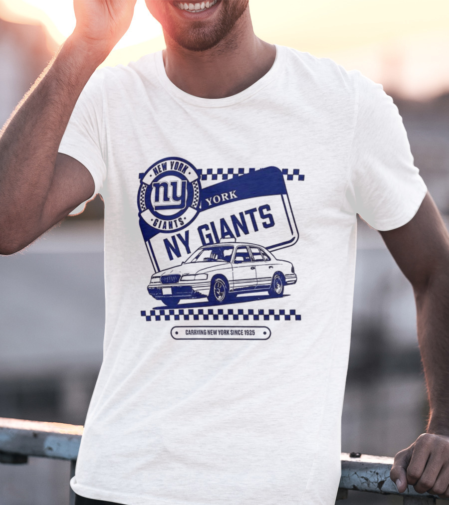 New York Giants NFL Carrying New York Since 1925 Taxi Vintage License Plate T-Shirt