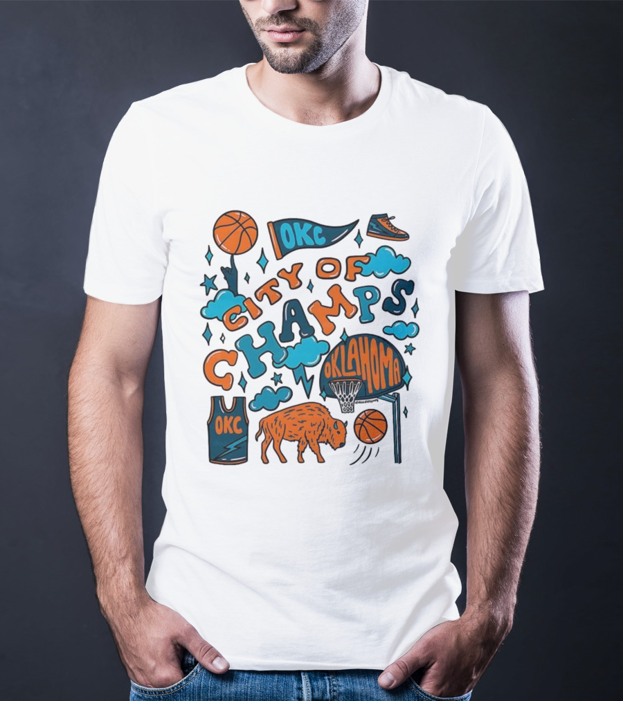 OKC Basketball City Of Champs Oklahoma Thunder Fan Gear T-Shirt
