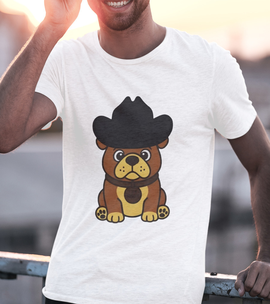 Rodeo Roscoe Dog Cowboy Hat Brown Pup T-Shirt