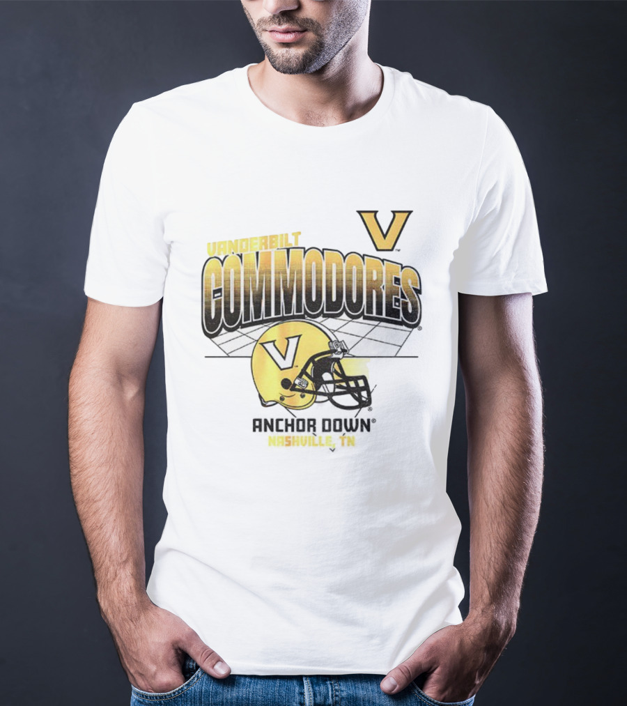 Vanderbilt Commodores Football Helmet Anchor Down Nashville TN T-Shirt