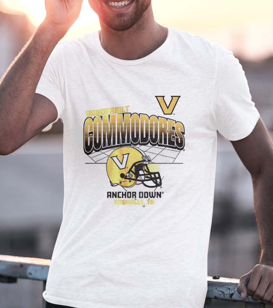 Vanderbilt Commodores Football Helmet Anchor Down Nashville TN T-Shirt