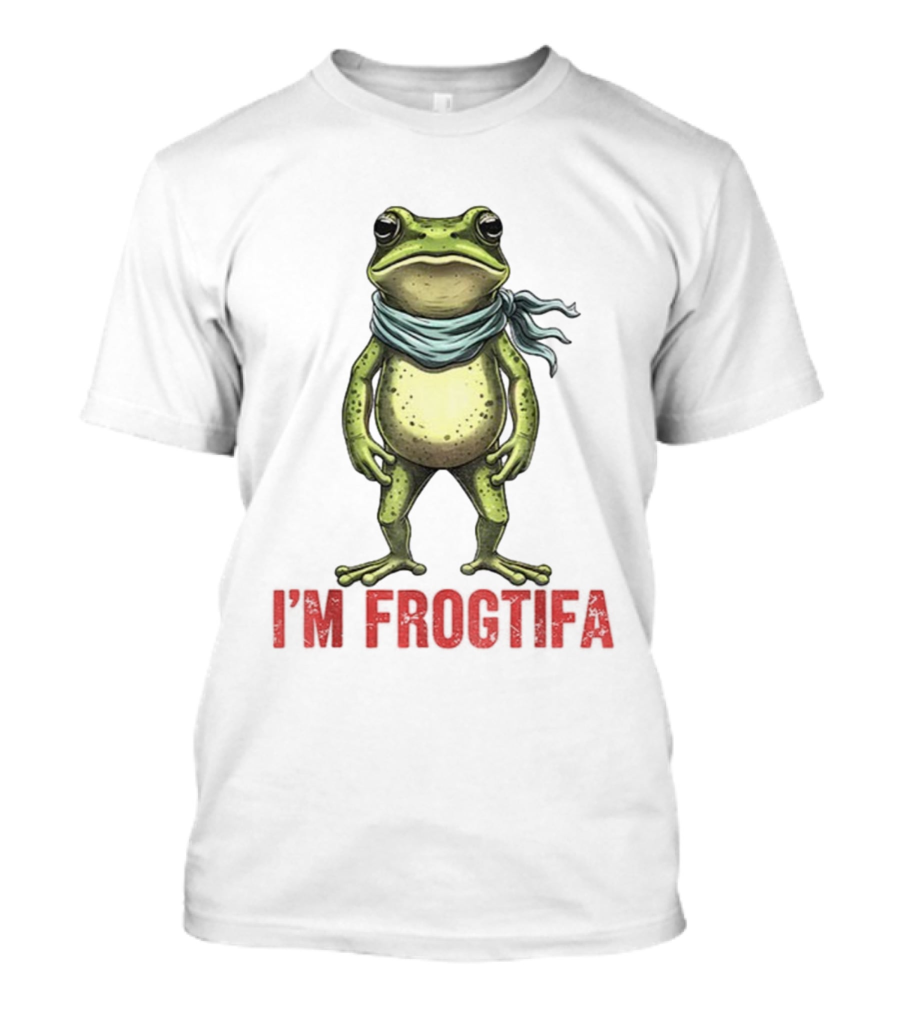 Portland Freedom Frog I’m Frogtifa Anti-ICE Resistance Scarf-Wearing Frog T-Shirt