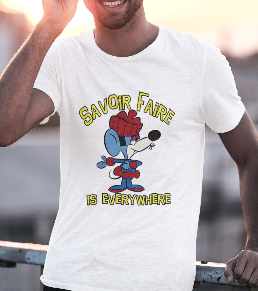 Savoir Faire Is Everywhere Cartoon Mouse In Red Outfit T-Shirt