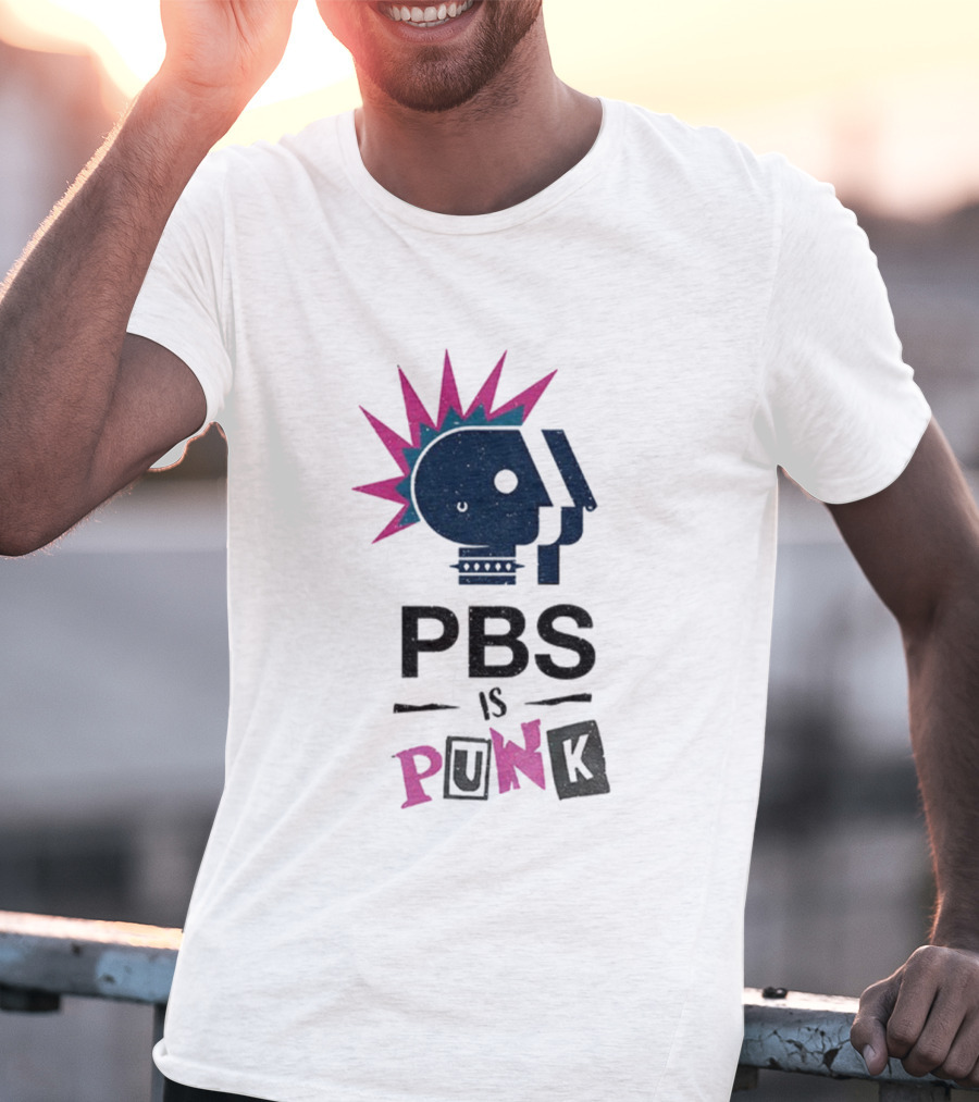 PBS Is Punk Public Broadcasting Defender Funny Parody T-Shirt