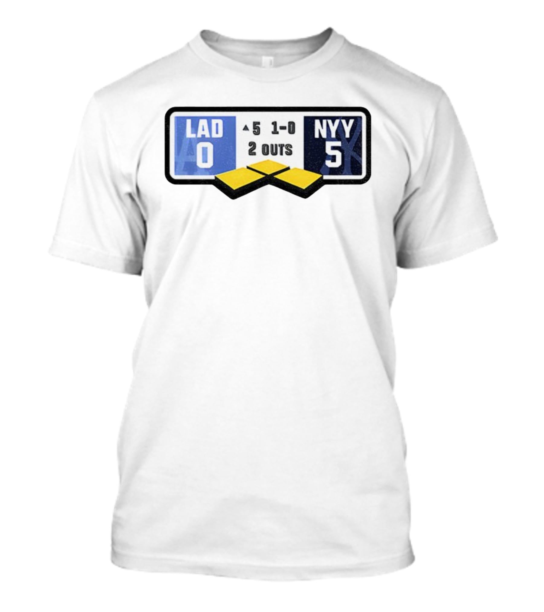 Los Angeles Dodgers Vs New York Yankees Scoreboard Christmas 2025 Baseball Player T-Shirt