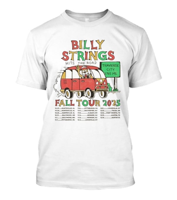 Billy Strings Hits The Road Fall Tour 2025 Traverse City Van 2765 MI T-Shirt