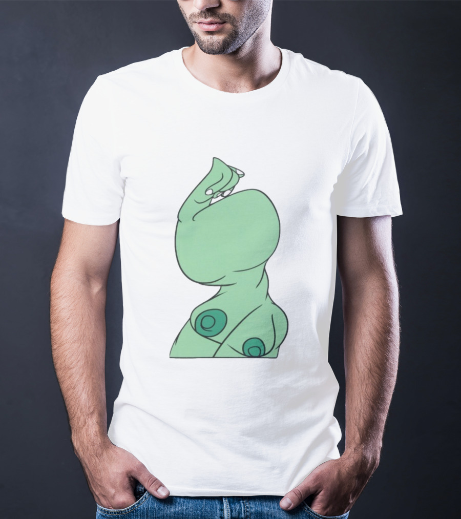 Bicep Flexing Cartoon Figure With Green Color Theme Pasadena T-Shirt