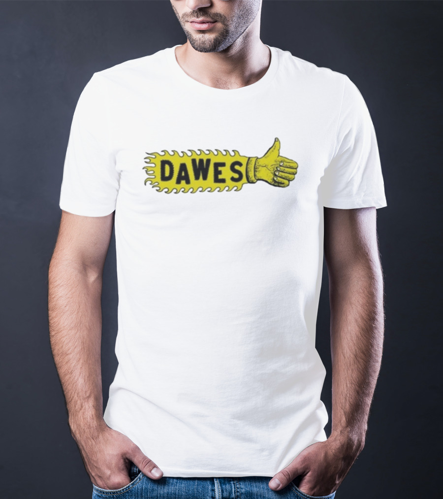 Dawes Thumbs Up Yellow Hand Icon Flame Effect T-Shirt