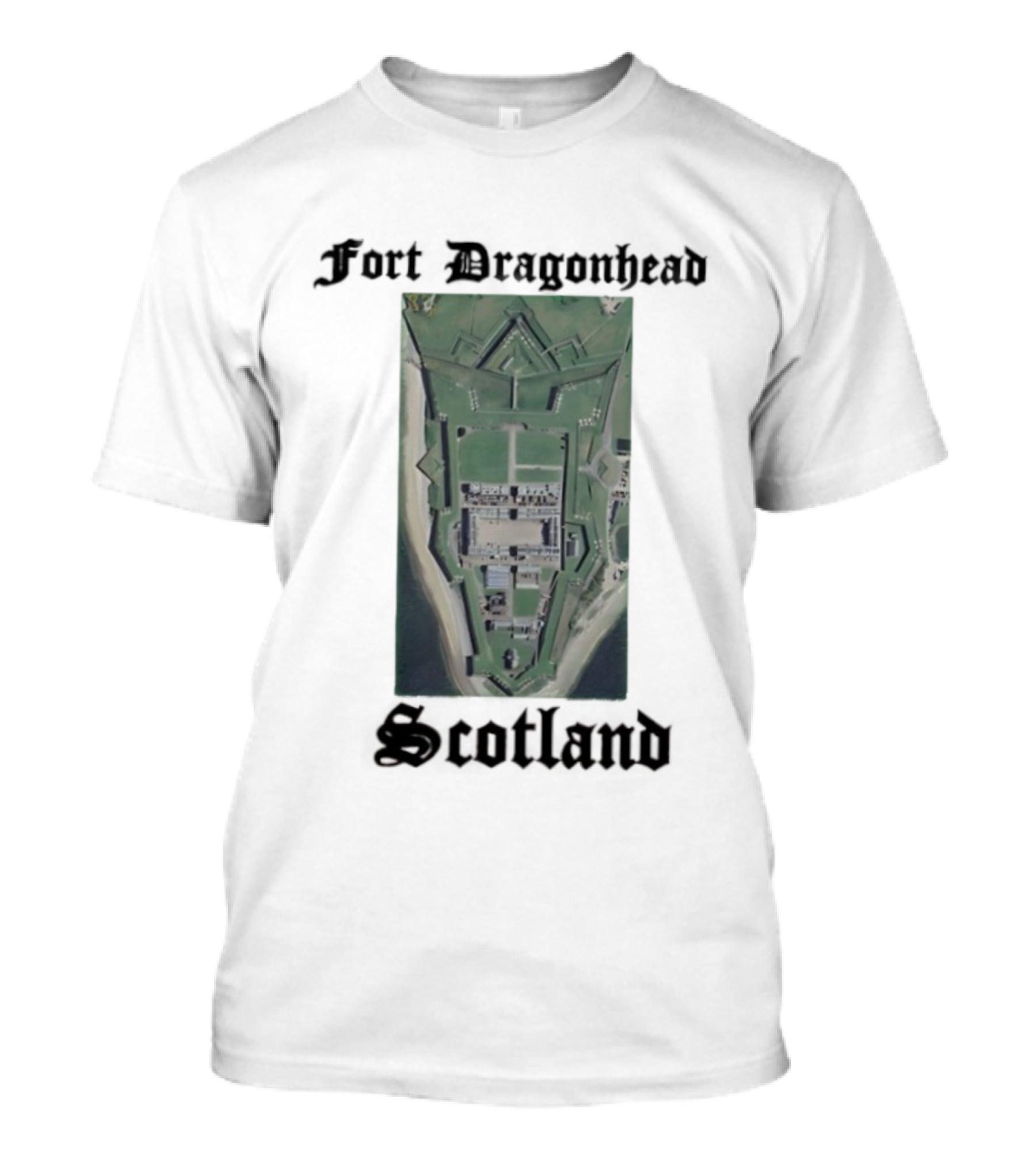 Fort Dragon Head Scotland Arial View T-Shirt