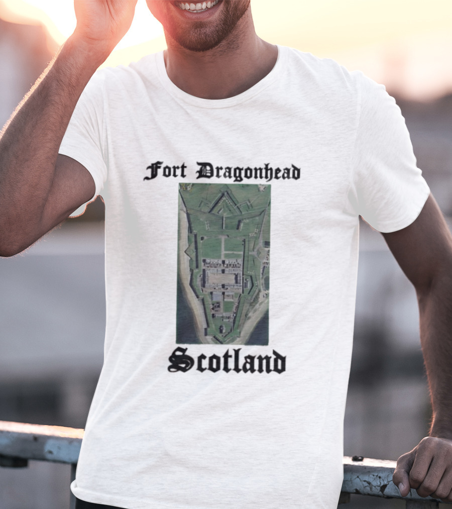 Fort Dragon Head Scotland Arial View T-Shirt