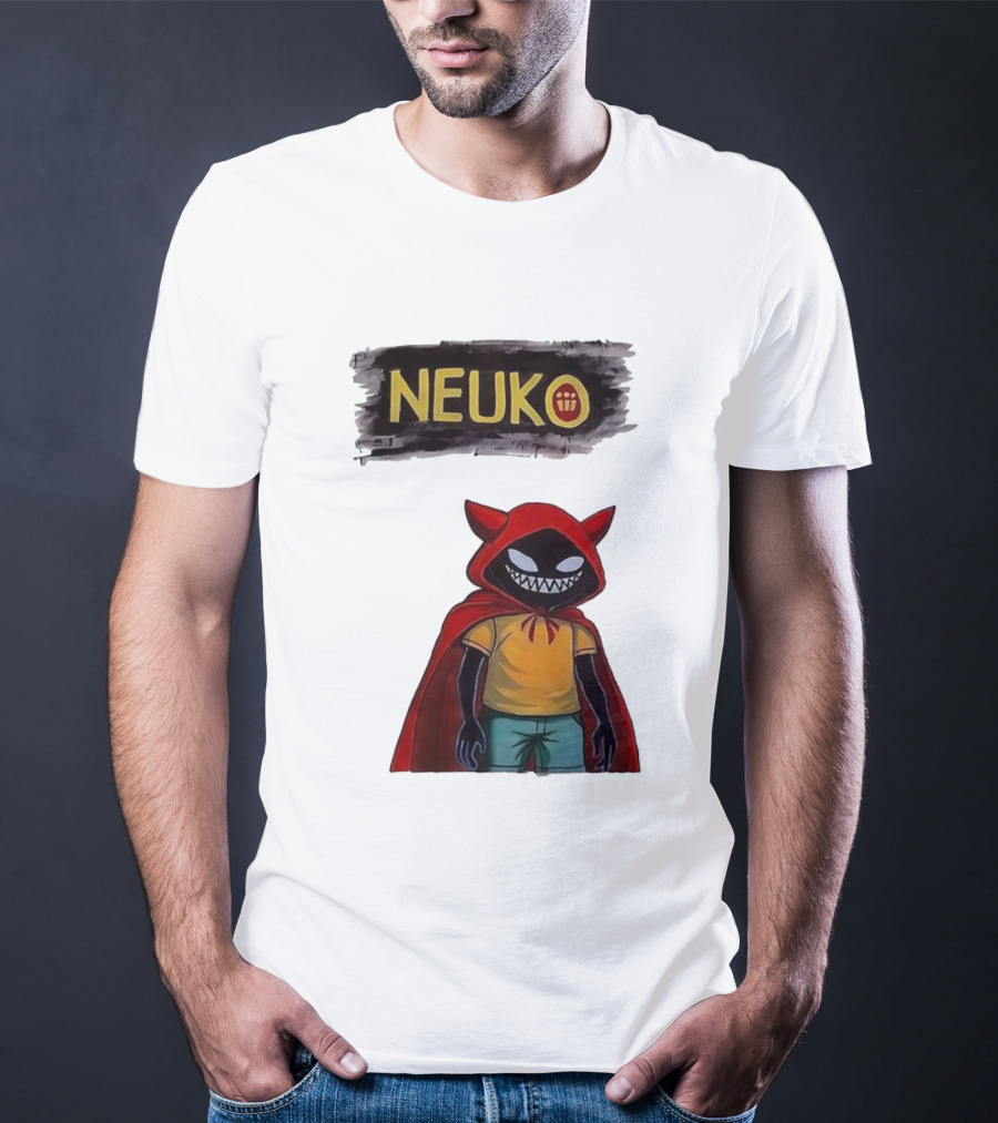 Neuko Evilhood Red Cloak Character With Mischievous Grin T-Shirt