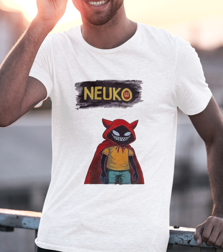Neuko Evilhood Red Cloak Character With Mischievous Grin T-Shirt