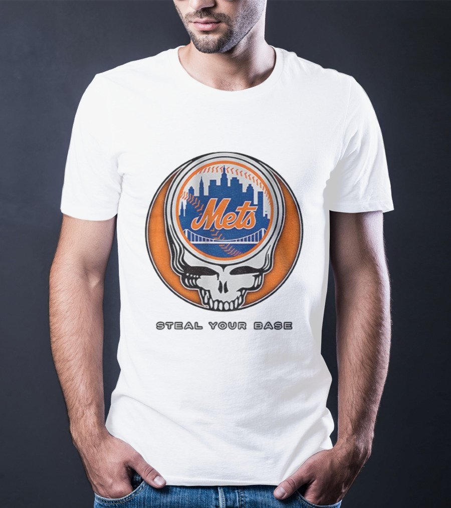 New York Mets Grateful Dead Steal Your Base MLB Skull T-Shirt