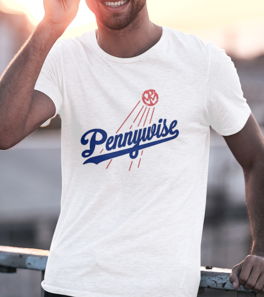 Pennywise Los Angeles Dodgers Collaboration Baseball Balloon T-Shirt