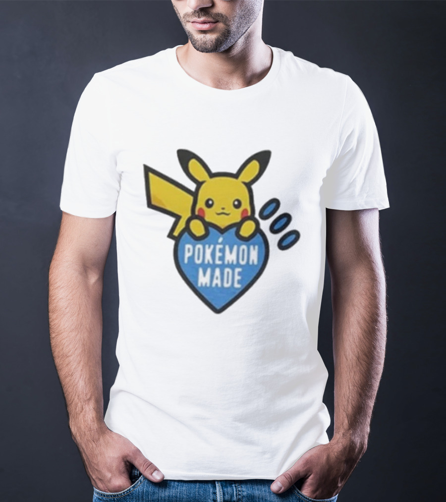 Pikachu Pokemon Made Heart Design T-Shirt