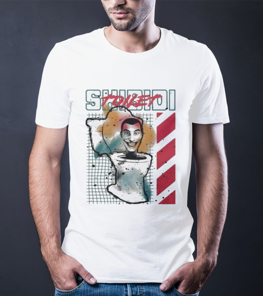 SHIBIDI TOILET Splatter Paint Character Illustration T-Shirt