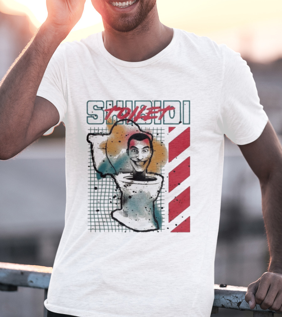 SHIBIDI TOILET Splatter Paint Character Illustration T-Shirt