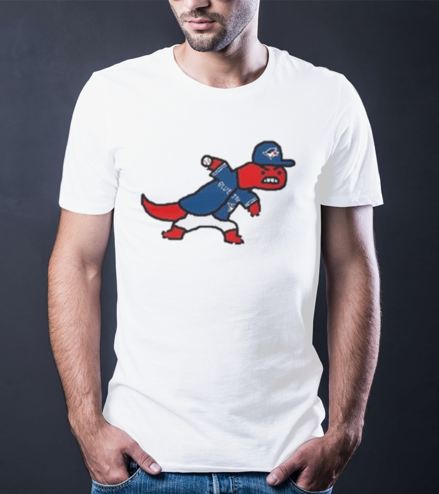Toronto Raptors Blue Jays Crossover 2025 Mascot Baseball Throw T-Shirt