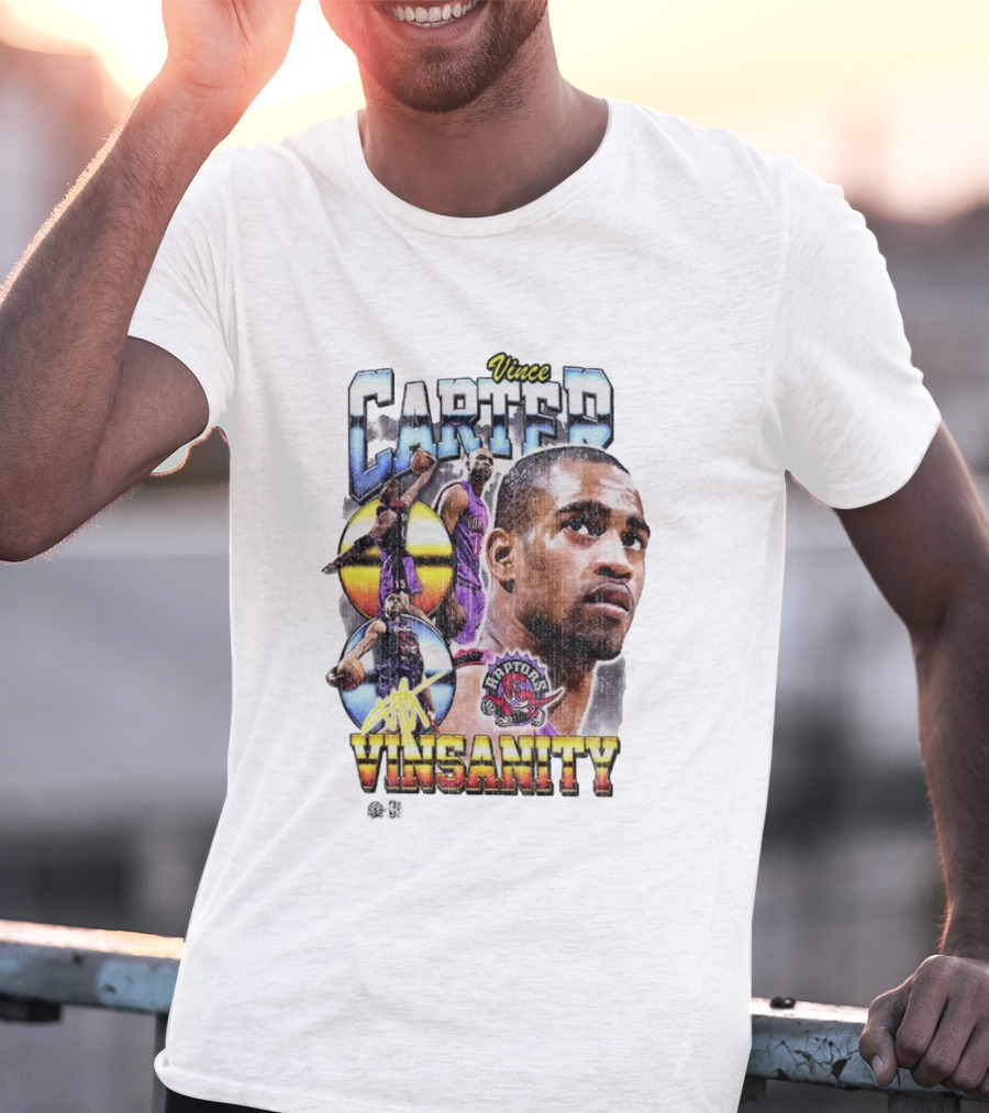 Vince Carter Vinsanity Raptors NBA Vintage Collage T-Shirt