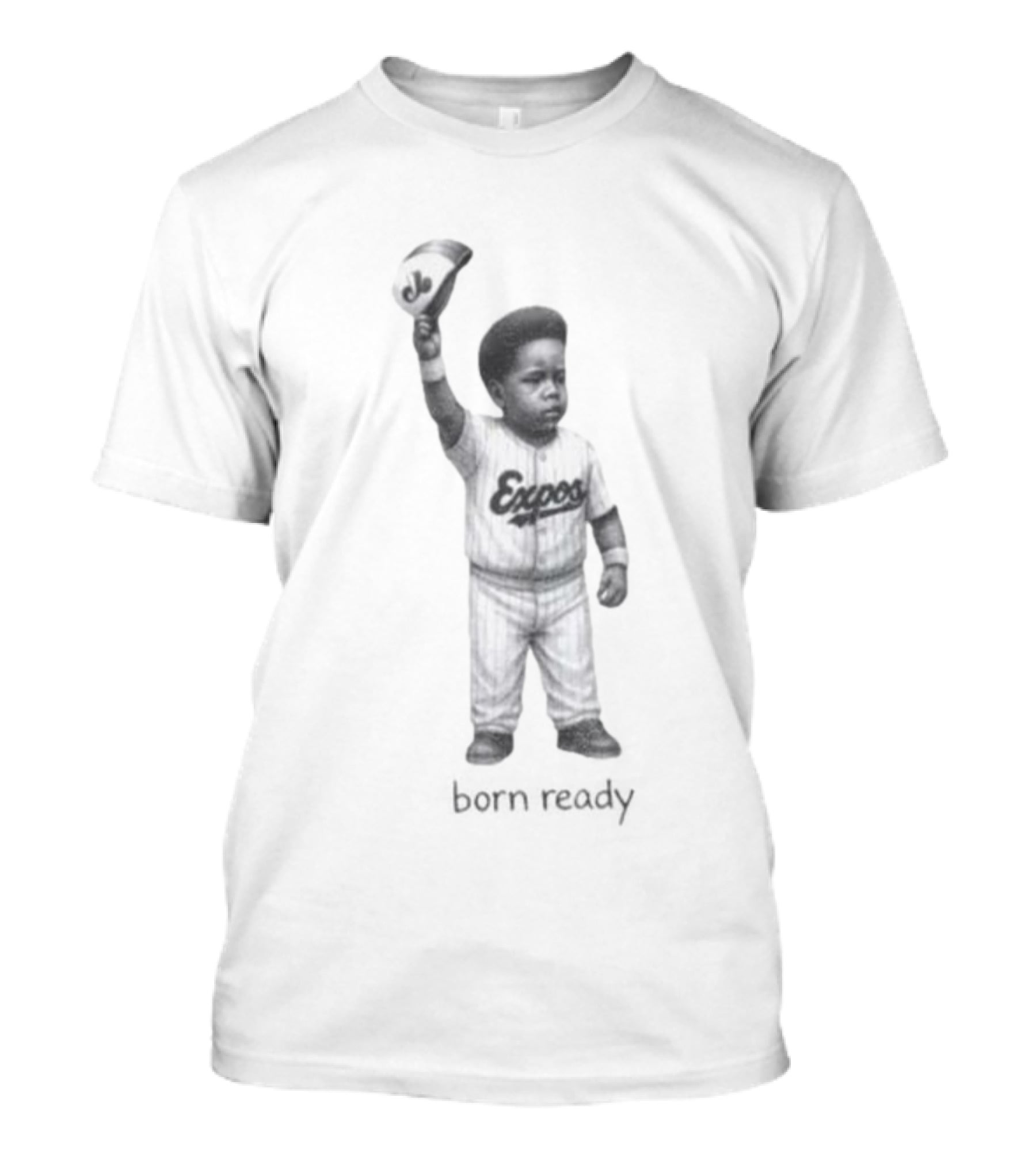 Born Ready Vladimir Guerrero Jr Baby Expos Baseball Cap Raised T-Shirt