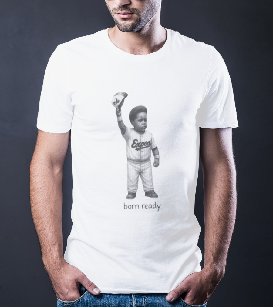 Born Ready Vladimir Guerrero Jr Baby Expos Baseball Cap Raised T-Shirt