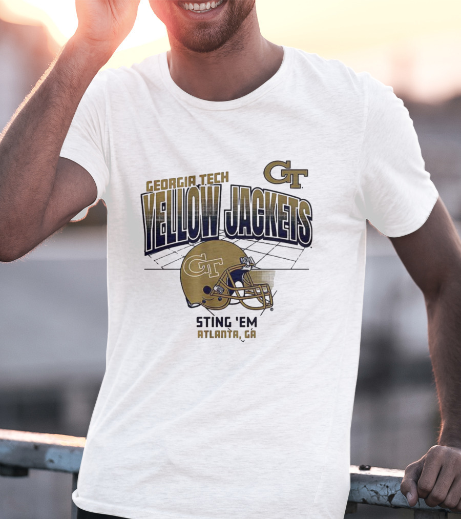 Georgia Tech Yellow Jackets GT Helmet Sting 'Em Atlanta GA T-Shirt