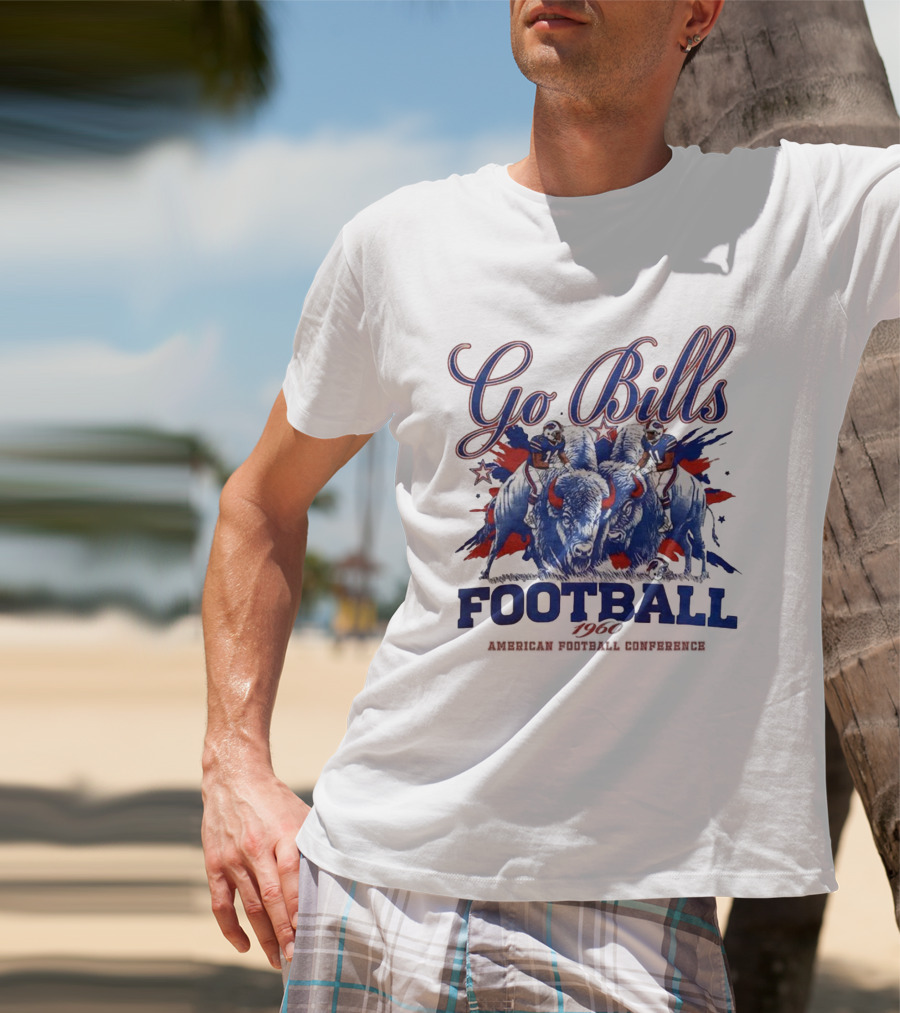 Go Bills Football Buffalo 1960 American Football Conference Vintage Athletes T-Shirt