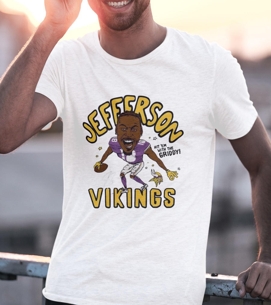 Jefferson Vikings Football Let’s Do The Griddy Player Caricature T-Shirt
