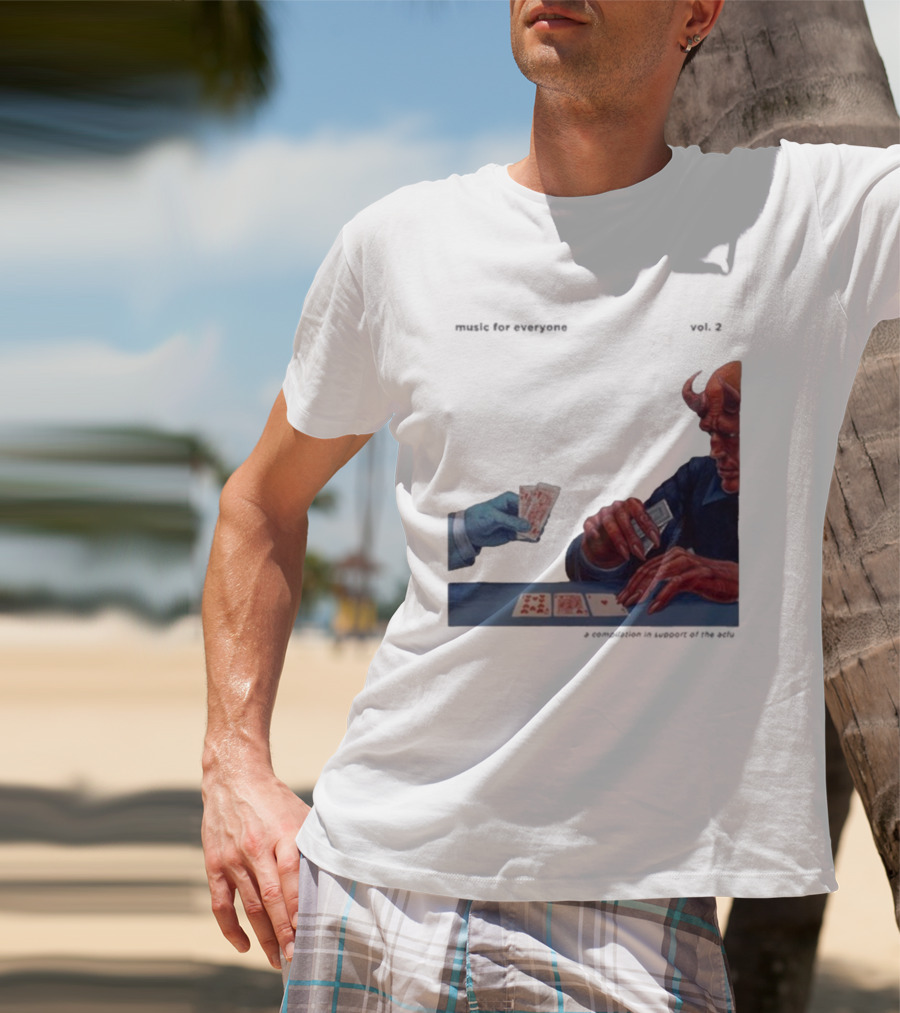 L.S. Dunes Music For Everyone Vol. 2 Satan Card Game Demon Illustration T-Shirt