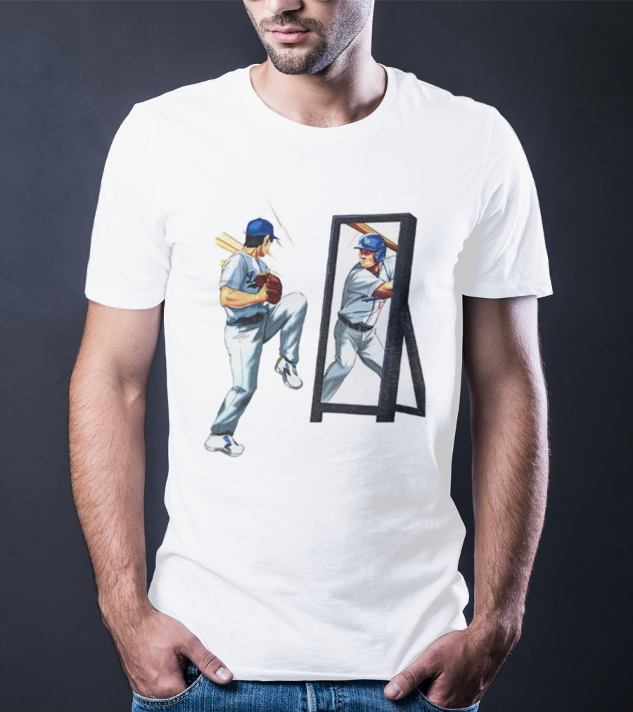 Los Angeles Dodgers Welcome To The Sho Shohei Ohtani Mirror Baseball Pitcher Batter T-Shirt