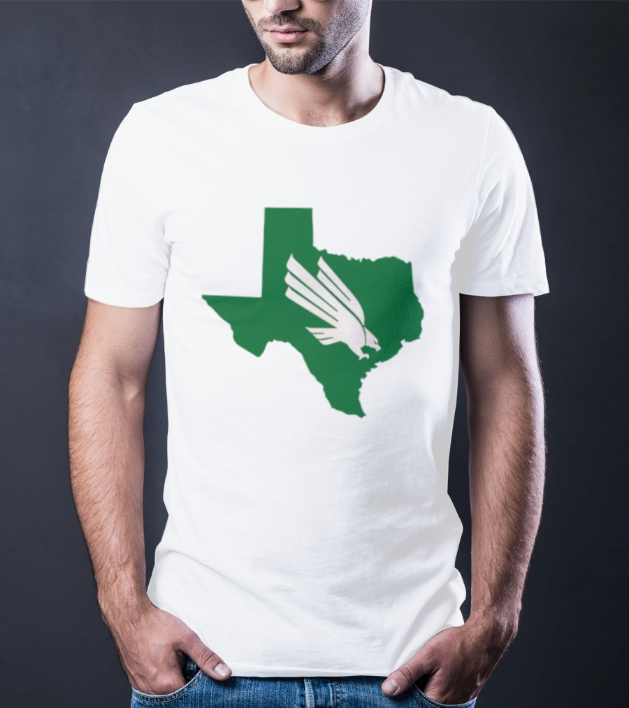 North Texas State Texas Diving Eagle Green Map T-Shirt