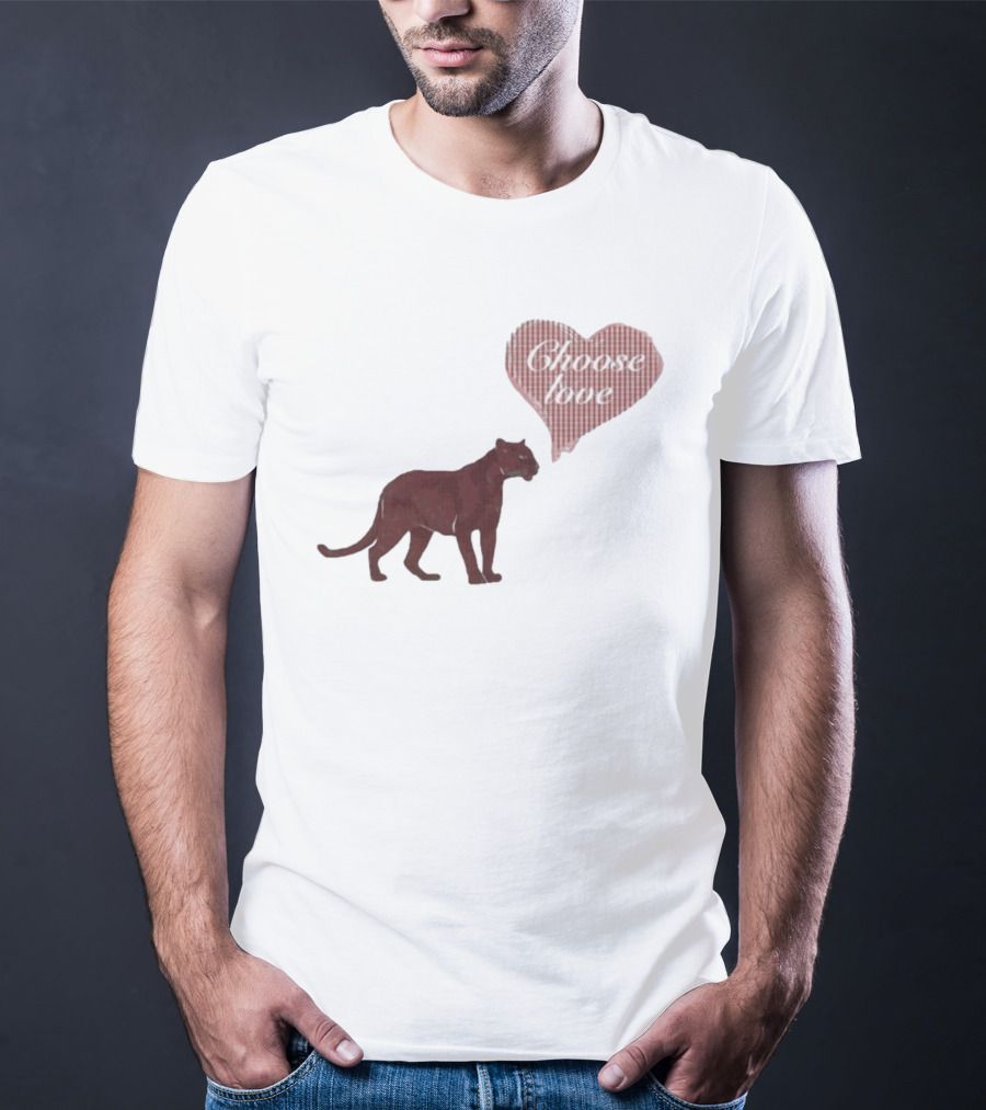 Pinkpantheress Choose Love Heart Panther Collaboration T-Shirt