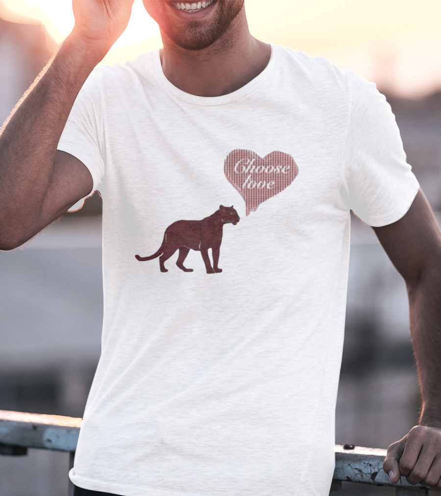 Pinkpantheress Choose Love Heart Panther Collaboration T-Shirt