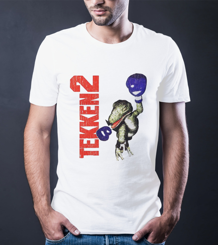 Tekken 2 Dinosaur Alex Purple Boxing Gloves Vintage Retro Gamer Appeal T-Shirt