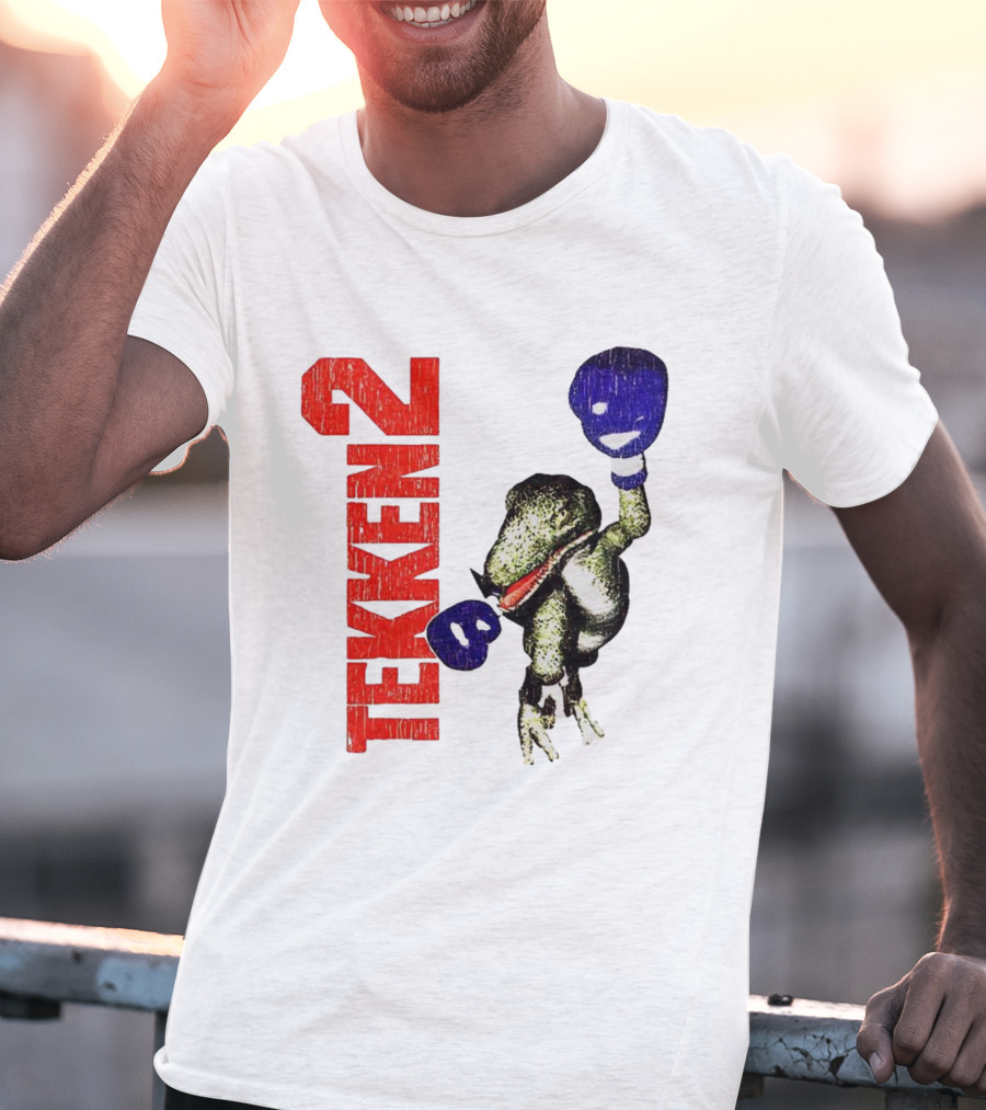 Tekken 2 Dinosaur Alex Purple Boxing Gloves Vintage Retro Gamer Appeal T-Shirt