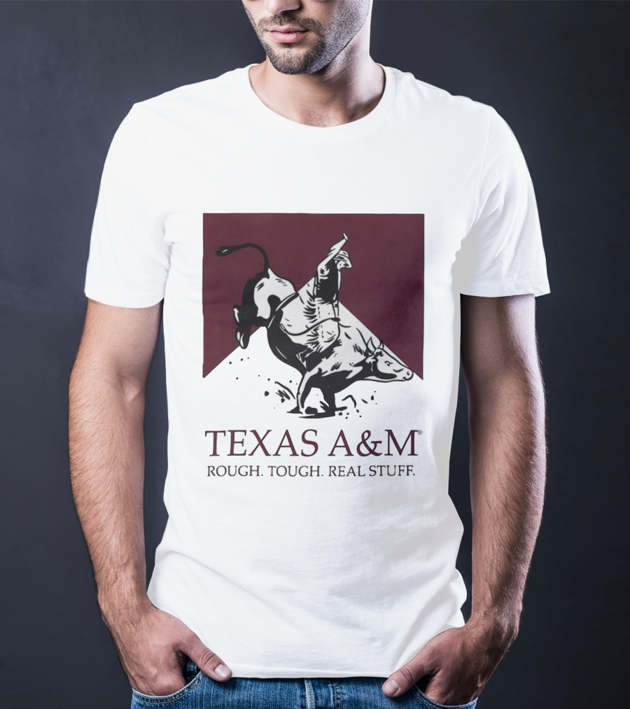 Texas A&M Rough Tough Real Stuff Bull Rider Retro T-Shirt