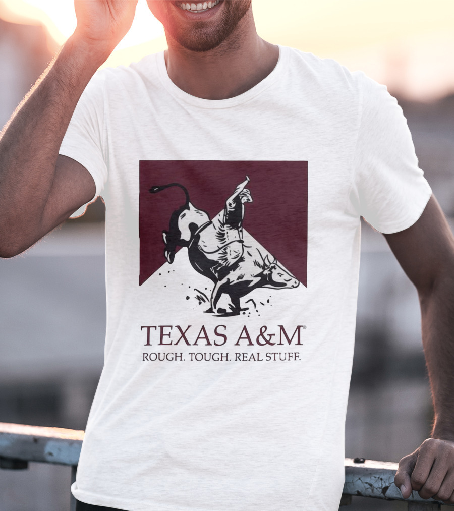 Texas A&M Rough Tough Real Stuff Bull Rider Retro T-Shirt