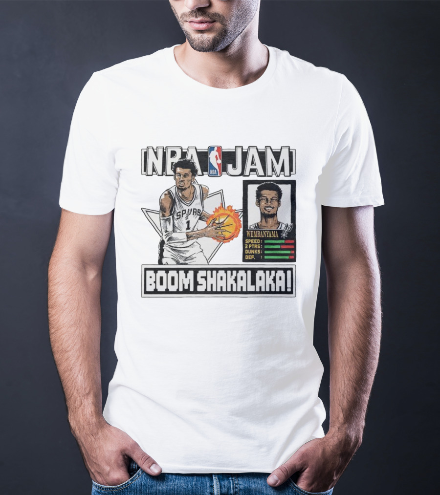 NBA Jam Boom Shakalaka Victor Wembanyama San Antonio Spurs T-Shirt