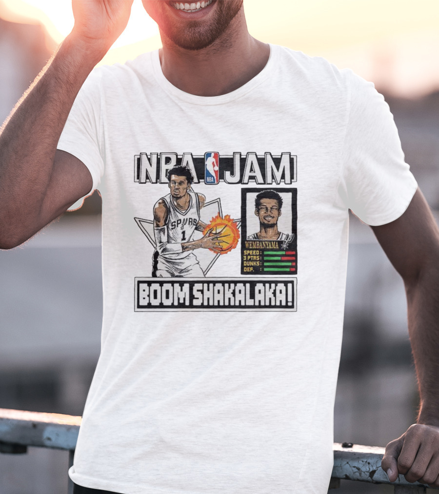 NBA Jam Boom Shakalaka Victor Wembanyama San Antonio Spurs T-Shirt