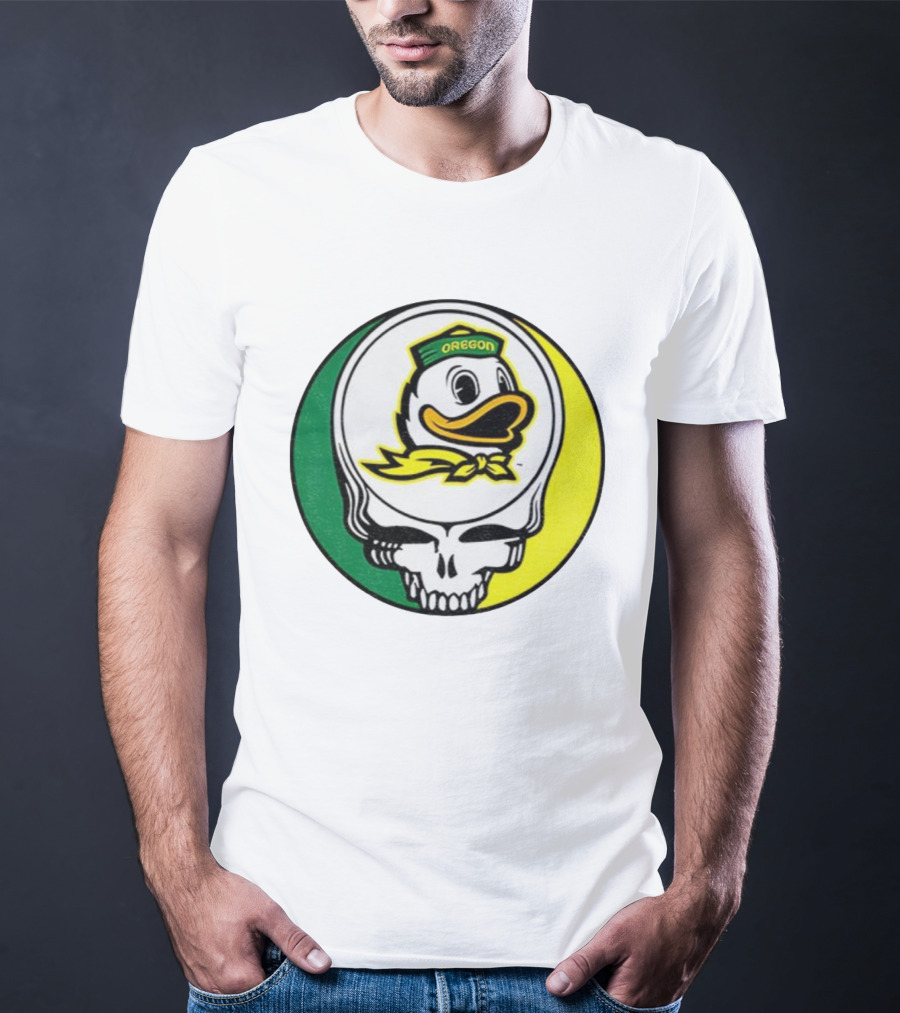 Grateful Ducks Oregon Ducks Grateful Dead Skull Icon Fusion T-Shirt