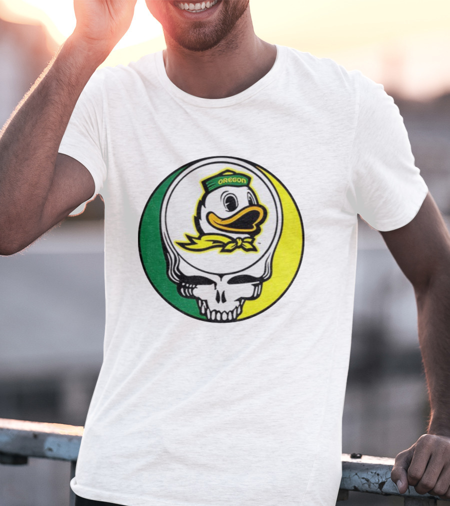 Grateful Ducks Oregon Ducks Grateful Dead Skull Icon Fusion T-Shirt