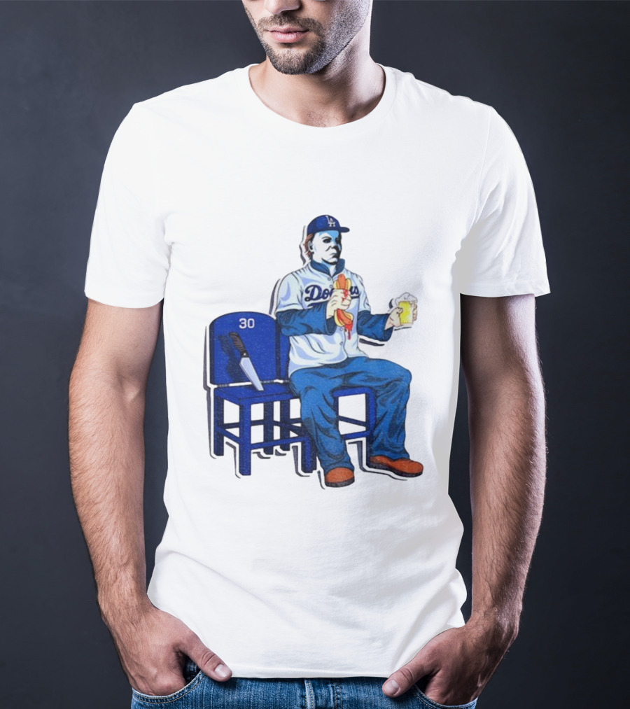 Michael Myers Dodgers Dave Roberts Hot Dog Beer MLB 2025 T-Shirt