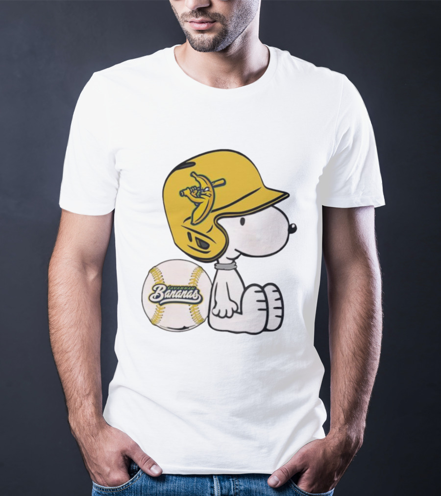 Snoopy Savannah Bananas Baseball Helmet And Ball T-Shirt
