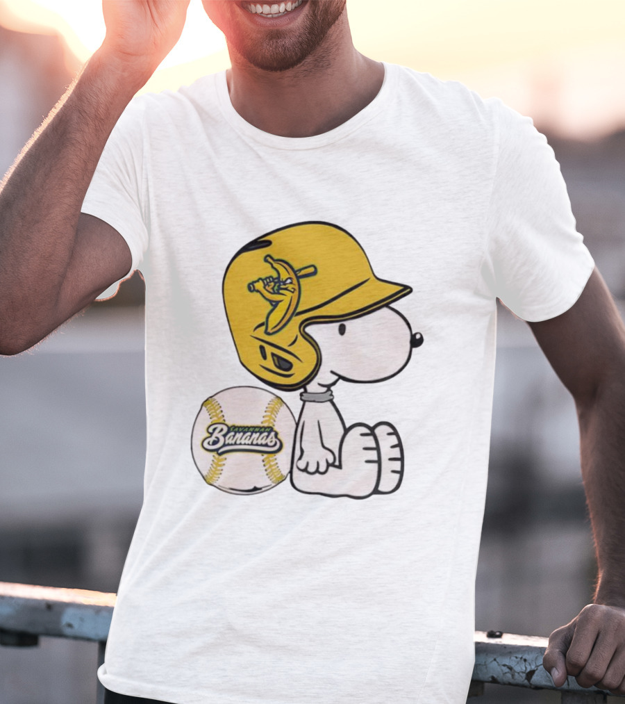 Snoopy Savannah Bananas Baseball Helmet And Ball T-Shirt