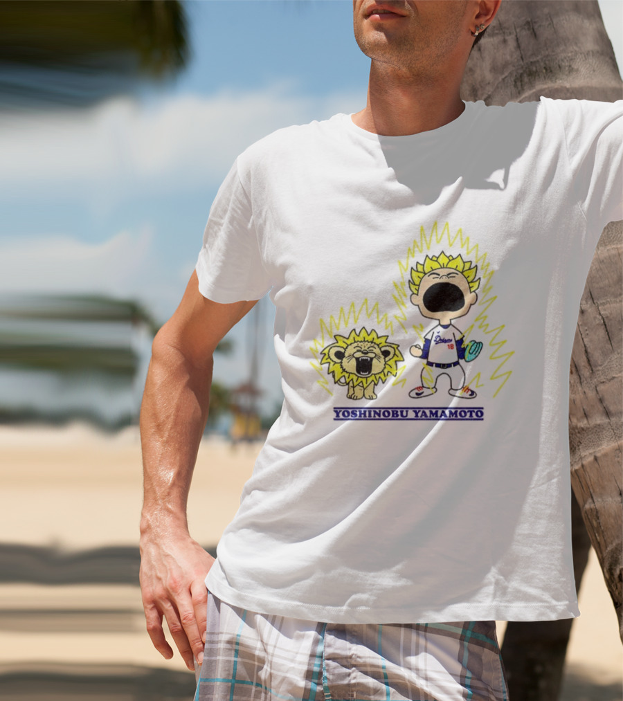 Yoshinobu Yamamoto Charlie Brown Los Angeles Dodgers 18 MLB Super Saiyan Dragon Ball T-Shirt