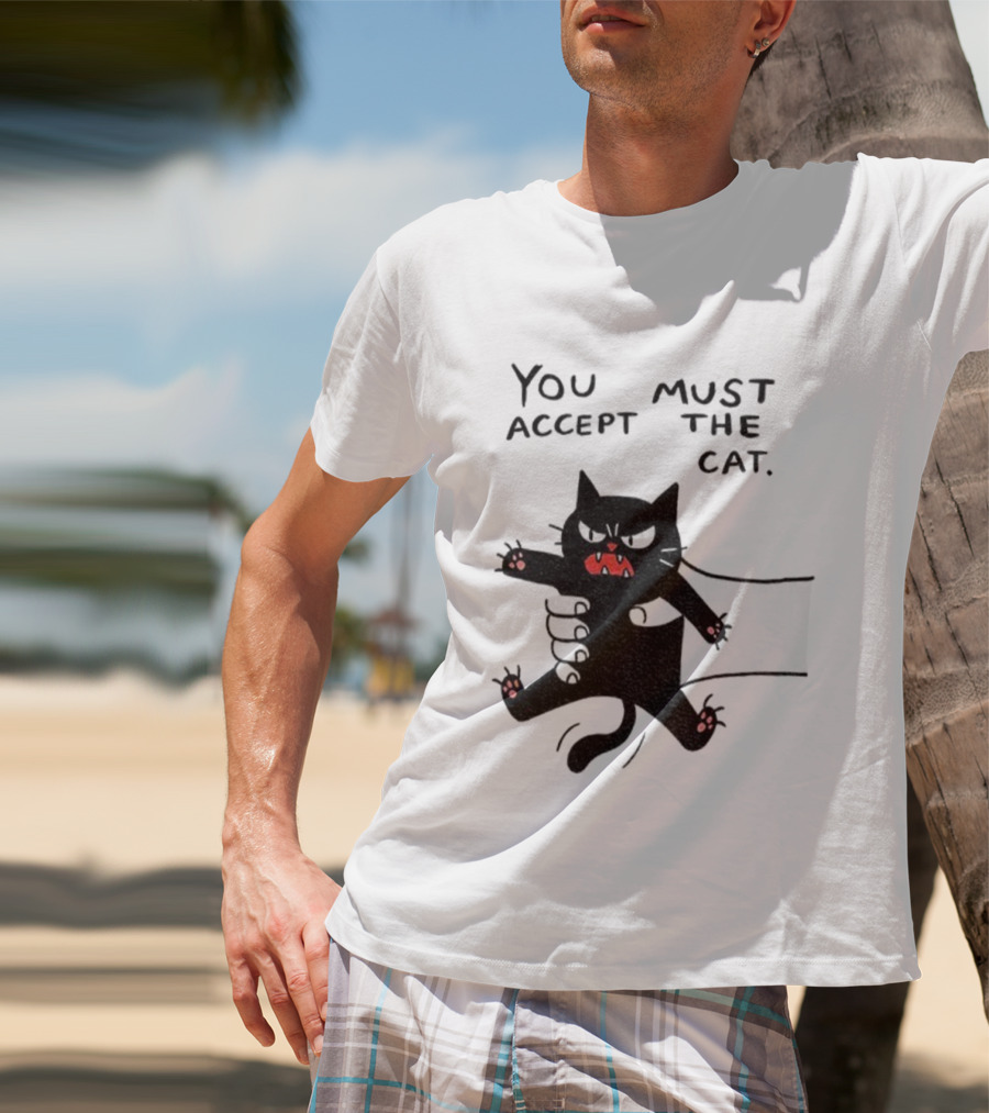 You Must Accept The Cat Grumpy Black Cat Graphic T-Shirt