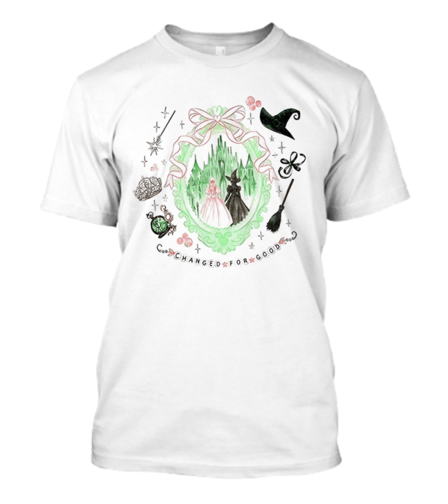 Coquette Bow Wicked Emerald City Silhouettes Changed For Good T-Shirt